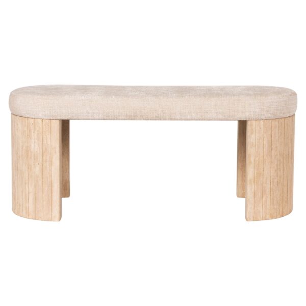 Bench Gallice natural beige travertine (Beige)