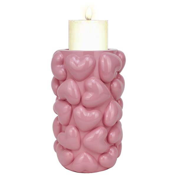 Candle holder Emel hearts big (Pink)