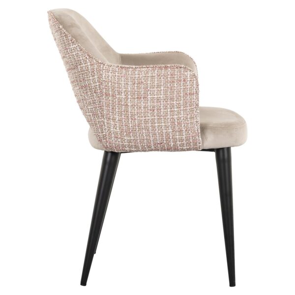 Chair Giovanna khaki velvet / trendy rose (Be trendy 1673 rose)