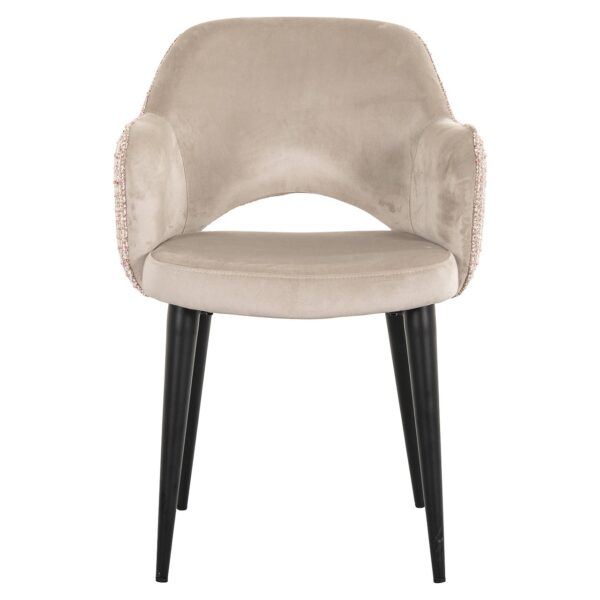 Chair Giovanna khaki velvet / trendy rose (Be trendy 1673 rose)