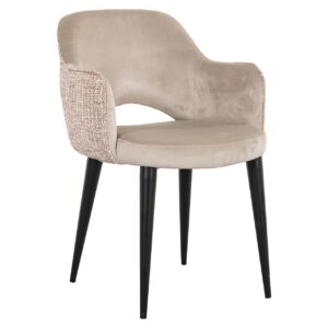 Chair Giovanna khaki velvet / trendy rose (Be trendy 1673 rose)