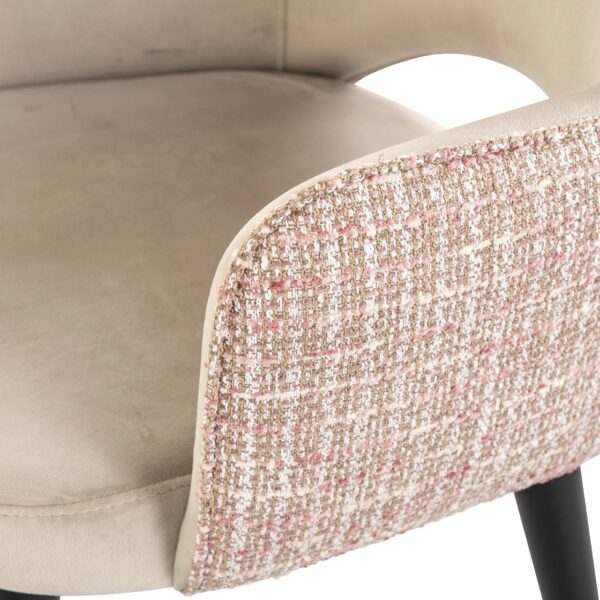 Chair Giovanna khaki velvet / trendy rose (Be trendy 1673 rose)