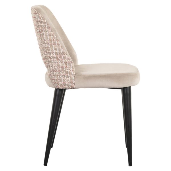 Chair Tabitha khaki velvet / trendy rose (Be trendy 1673 rose)