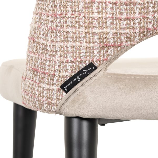 Chair Tabitha khaki velvet / trendy rose (Be trendy 1673 rose)