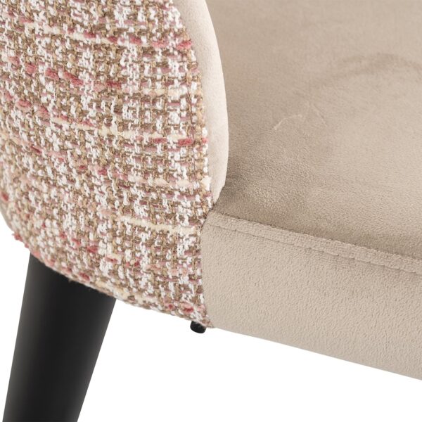 Chair Tabitha khaki velvet / trendy rose (Be trendy 1673 rose)