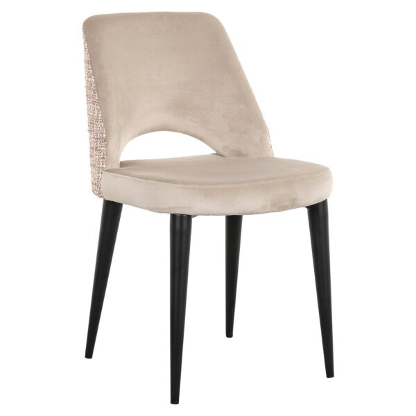 Chair Tabitha khaki velvet / trendy rose (Be trendy 1673 rose)