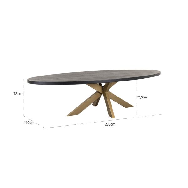 Dining table Watson 235 incl. spider leg gold (Black)