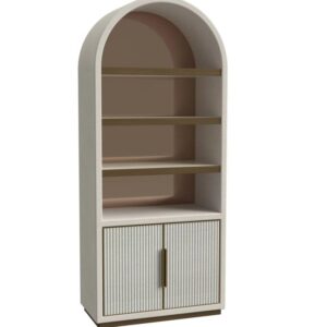 Display cabinet Tivoli round 2-doors 3-shelves (White)