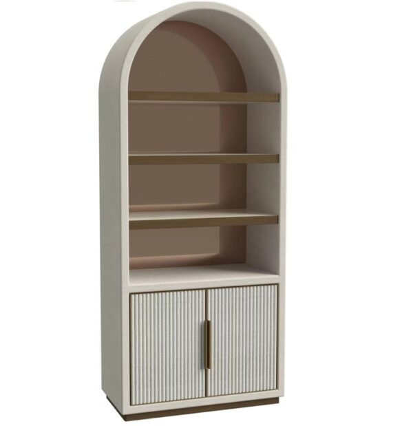 Display cabinet Tivoli round 2-doors 3-shelves (White)