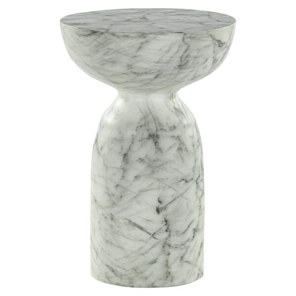 End table Kita faux white marble (White)