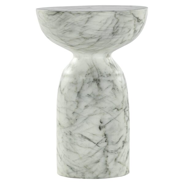 End table Kita faux white marble (White)