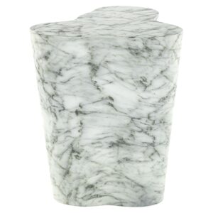 End table Rockyard faux white marble (White)