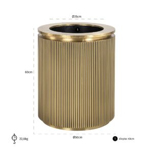 Flower pot Ironville 50Ø (Brushed Gold)