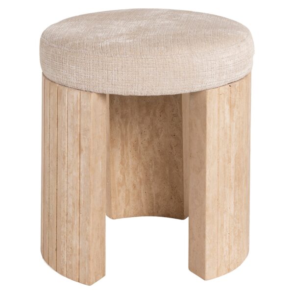 Pouffe Gallice natural beige travertine (Beige)