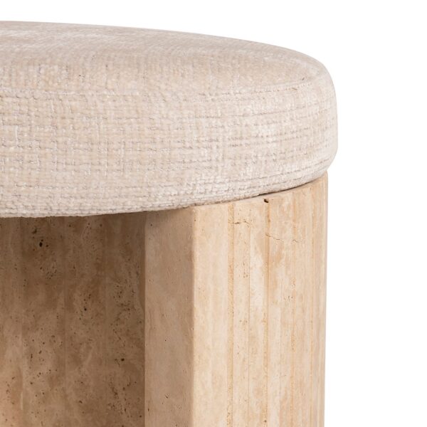 Pouffe Gallice natural beige travertine (Beige)