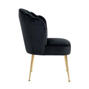 Chair Pippa Black velvet/ gold (Quartz Black 800)