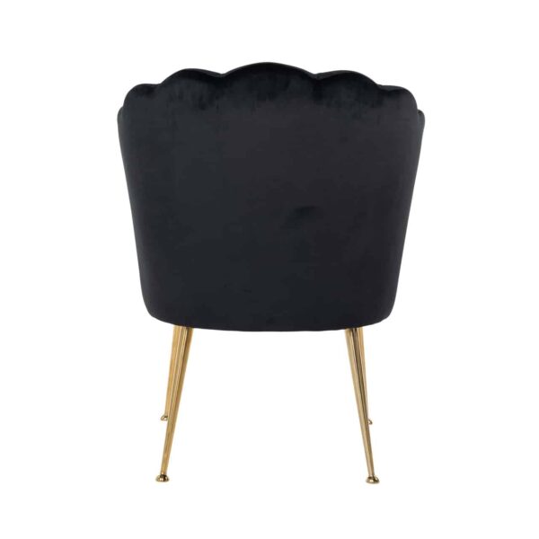 Chair Pippa Black velvet/ gold (Quartz Black 800)