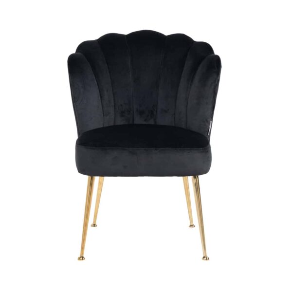 Chair Pippa Black velvet/ gold (Quartz Black 800)