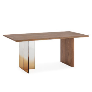 Mesa Comedor 180x95x75 Madera/Acrilico -- Nogal/Transparente/Ahumado