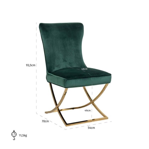 Chair Chelsea Green velvet / gold (Quartz Green 501)