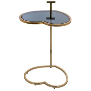 mesa auxiliar corazón dorado