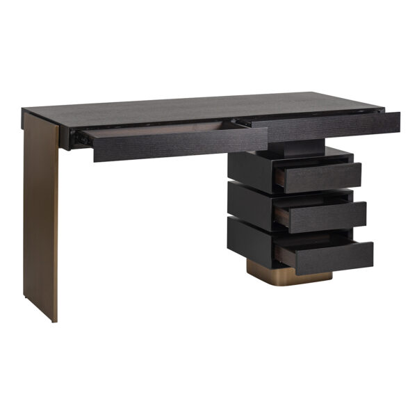 Desk Connar 5-drawers (Charcoal)