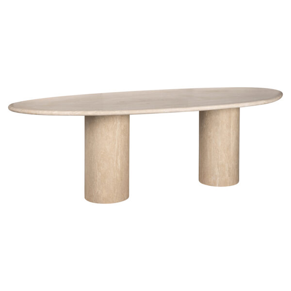 Dining table Renaissance organic italian travertine (Beige)