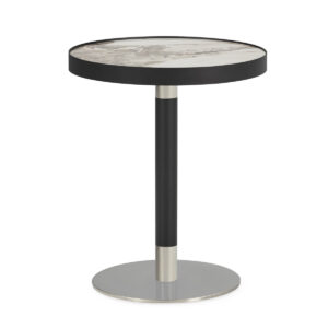 Mesa Auxiliar 45x45x55 Porcelánico/Acero Inoxidable/Metal -- Negro/Cromo/Blanco