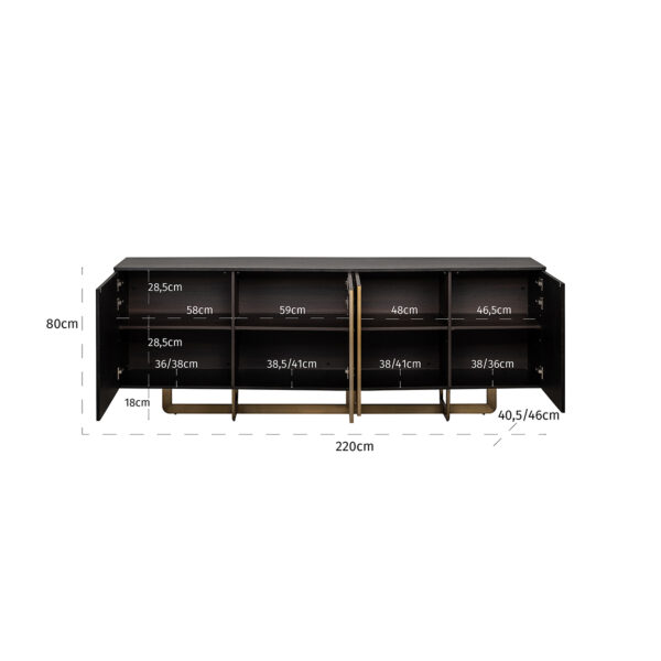 Sideboard Dax 4-doors (Charcoal)