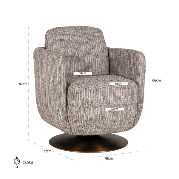 Swivel lounge chair Turner beige coco (Beige)