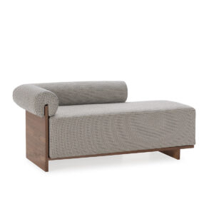 Chaise Longue 160x90x69 Madera de Nogal/Tela -- Nogal/Gris