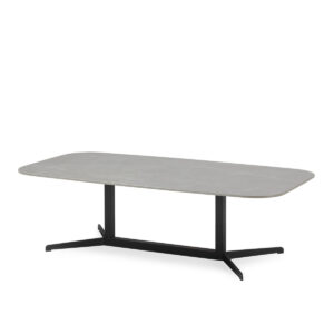 Mesa de Centro 140x70x42 Porcelánico/Metal -- Gris/Negro