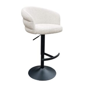 Bar/counter stool Nikki swivel beige chenille fire retardant (Niagara 902 beige Chenille)