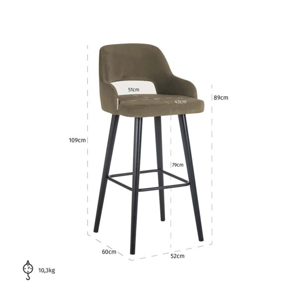 Bar stool Antony shitake seven (Seven Shitake 124)