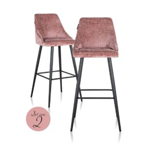 Bar stool Brooke rose chenille (set of 2) (Bergen 705 rose chenille)