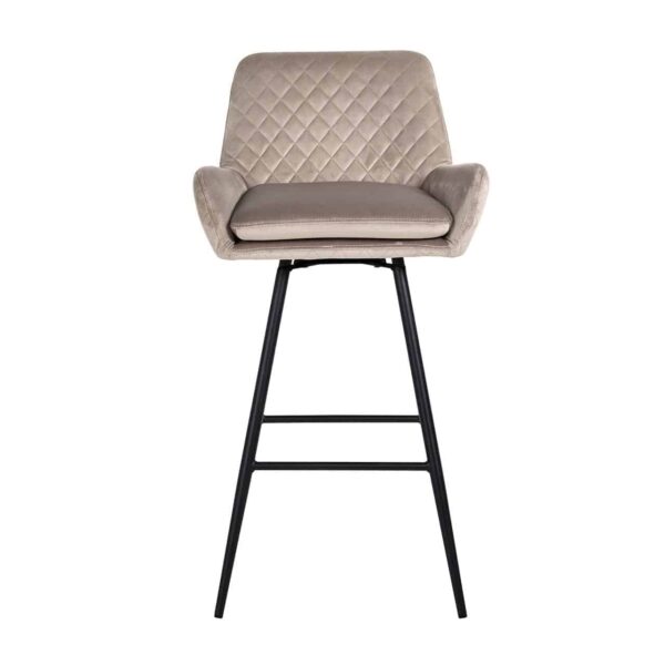 Bar stool Linsey swivel khaki velvet (Quartz Khaki 903)