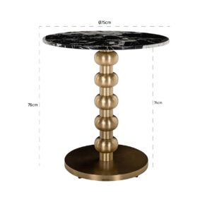 Bistro table Witlox 75Ø (Black/gold)