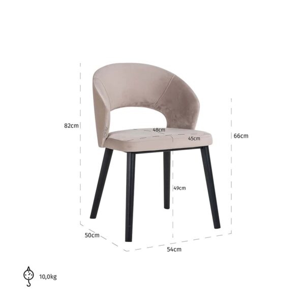 Chair Savoy khaki velvet (Quartz Khaki 903)