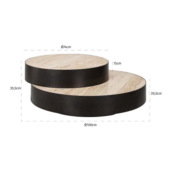 Coffee table Avalon round layered