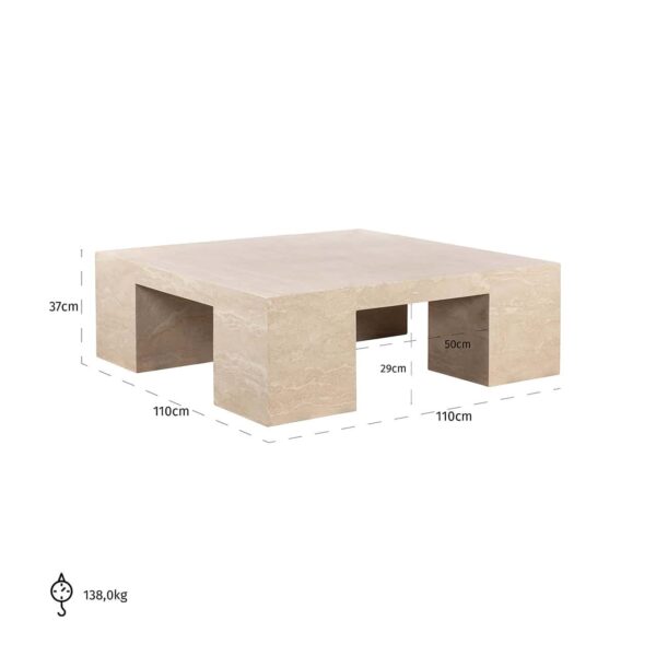 Coffee table Biltmore italian travertine (Beige)