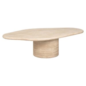 Coffee table Fictus 130 faux travertine (Beige)