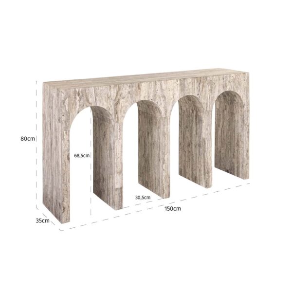 Console La Rague natural grey travertine (Grijs)