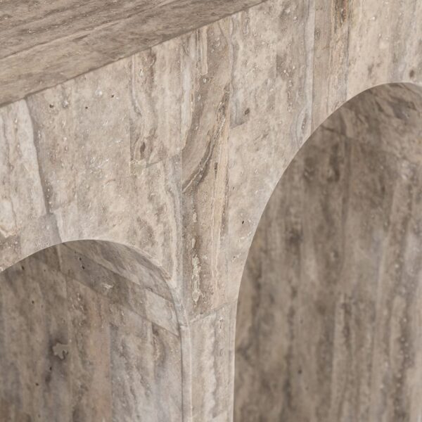 Console La Rague natural grey travertine (Grijs)