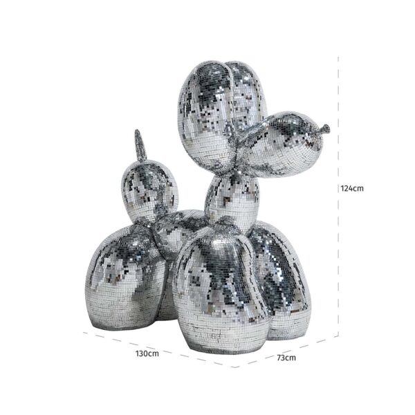 Decorative object Dog mirror big (Silver)