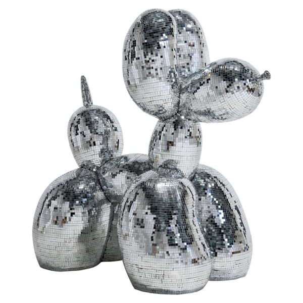 Decorative object Dog mirror big (Silver)