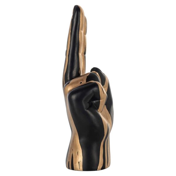 Decorative object hand peace (Black/gold)