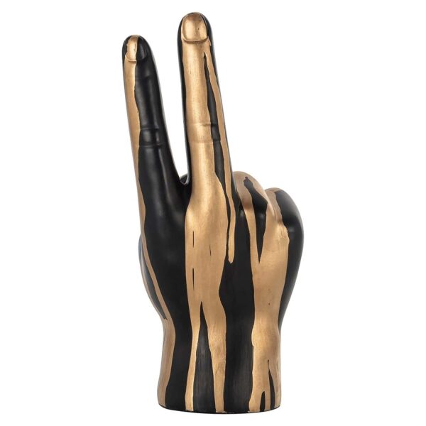 Decorative object hand peace (Black/gold)