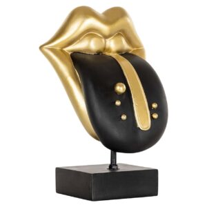 Decorative object Tongue (Black/gold)