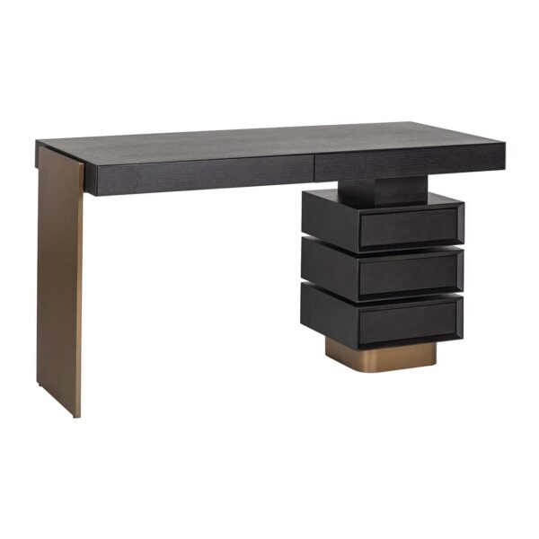 Desk Connar 5-drawers (Charcoal)