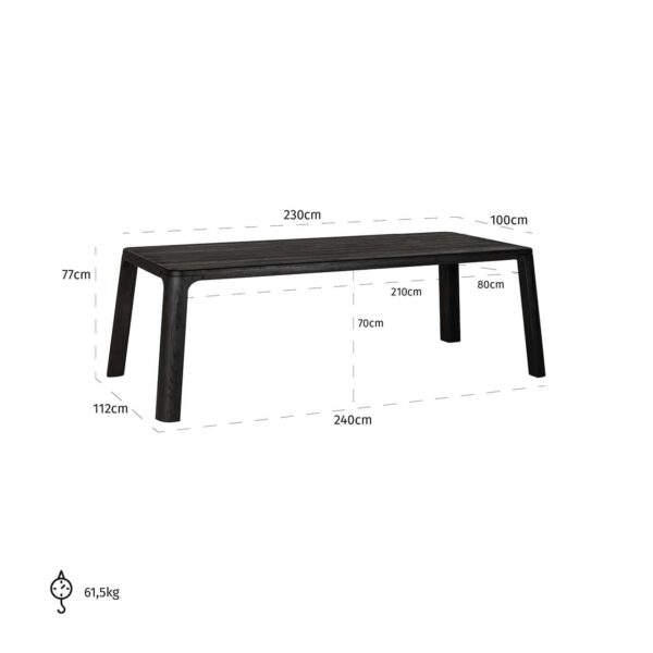 Dining table Baccarat 230 (Dark coffee)